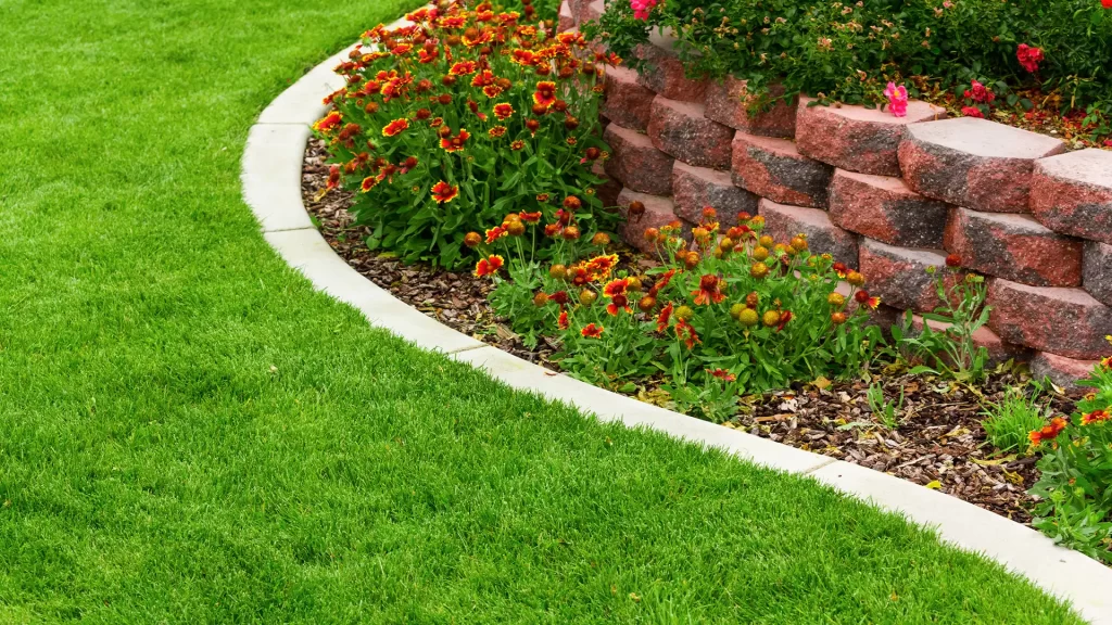concrete edging installed along flower bed in chesterfield va