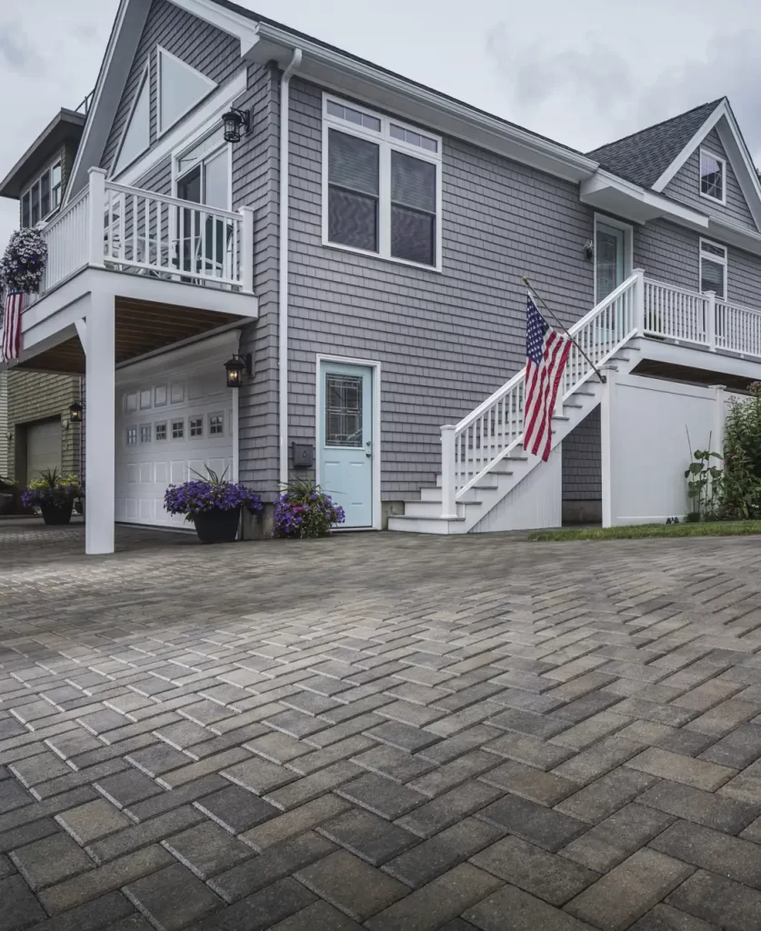 house with herringbone paver driveway in richmond va