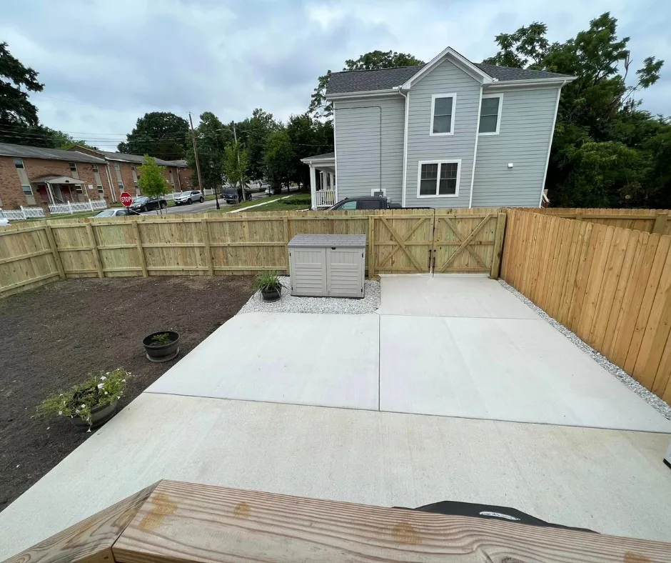 Patios & Concrete in Chesterfield & Richmond | Peachers concrete extension in backyard in chesterfield virginia